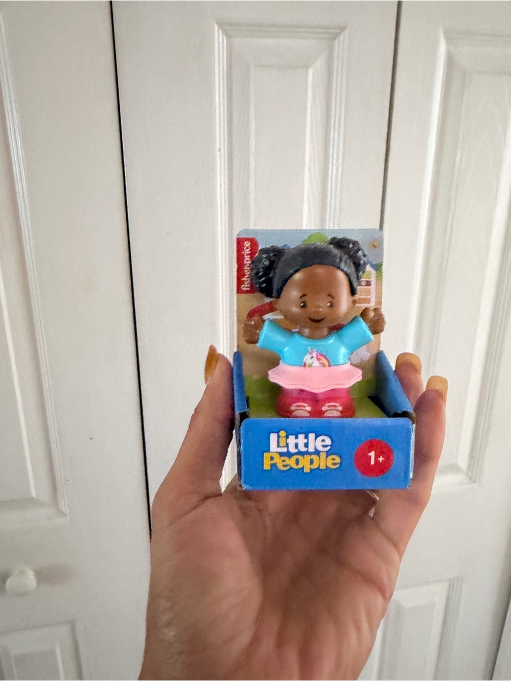 Fisher-Price Little People Girl Figure with Blue Top & Pink Skirt